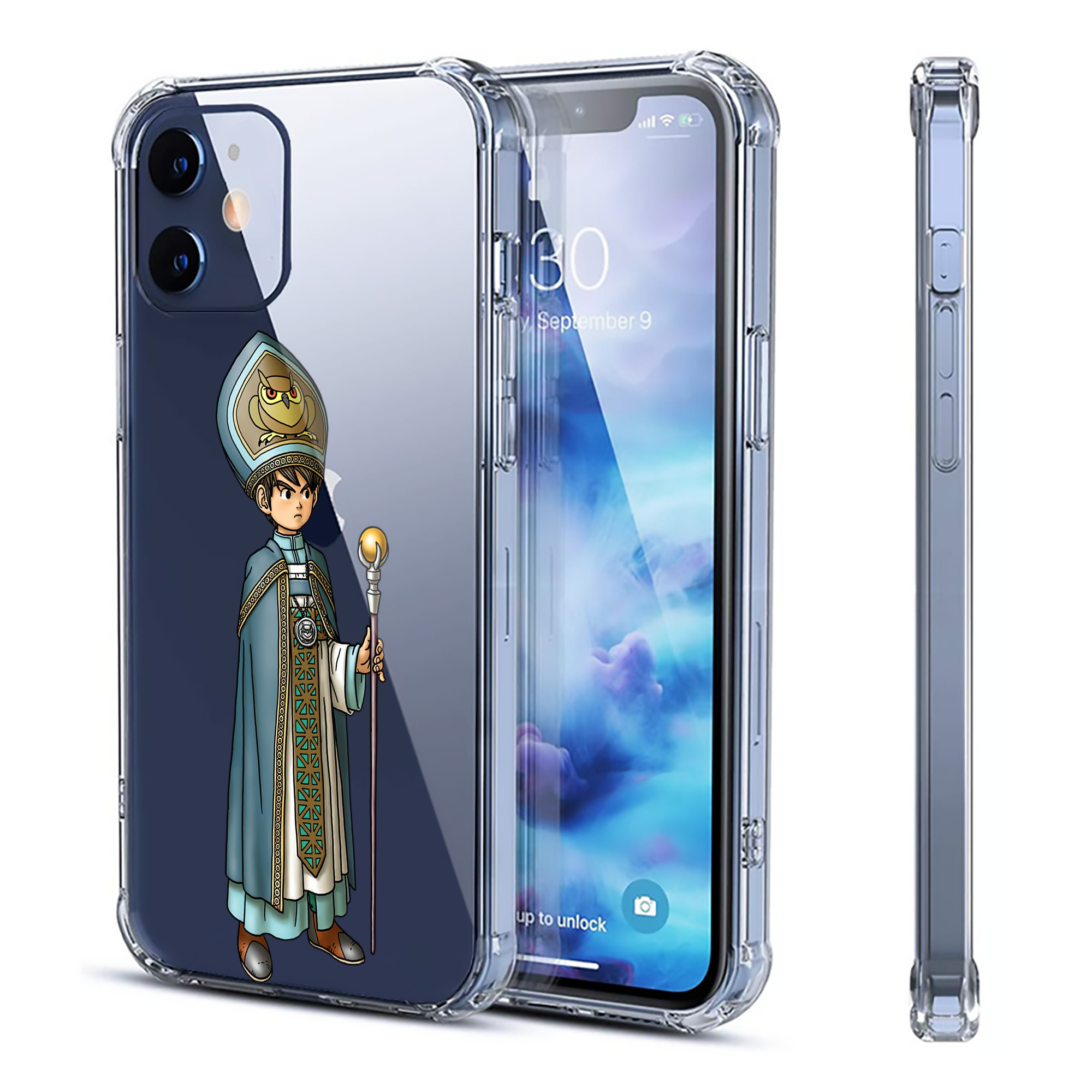 （画像用） ドラゴンクエスト Doragon Kuesuto Dragon Quest 【iPhone 12シリーズ対応】透明スマホケース（クリアソフトケース）